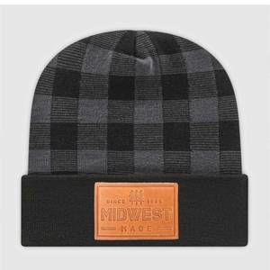 NEW COWS X CACTI midwest plaid beanie in buffalo gray